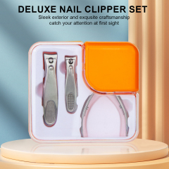 Custom Ultra Sharp Sturdy Fingernail Toenail Clipper Set Stainless Steel Manicure Pedicure Scissor Nail Nipper Cutter With Case