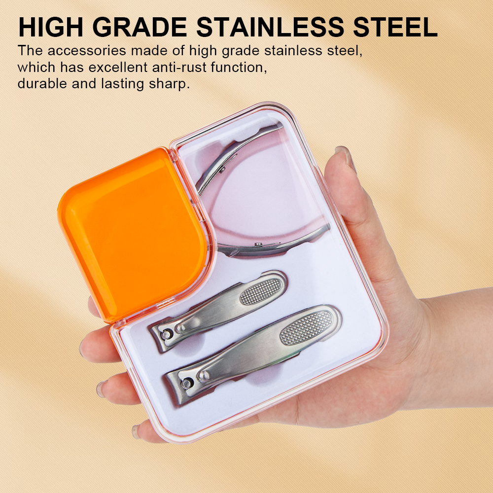Custom Ultra Sharp Sturdy Fingernail Toenail Clipper Set Stainless Steel Manicure Pedicure Scissor Nail Nipper Cutter With Case