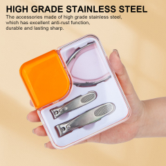 Custom Ultra Sharp Sturdy Fingernail Toenail Clipper Set Stainless Steel Manicure Pedicure Scissor Nail Nipper Cutter With Case