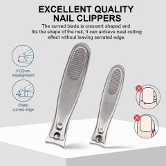 Custom Ultra Sharp Sturdy Fingernail Toenail Clipper Set Stainless Steel Manicure Pedicure Scissor Nail Nipper Cutter With Case