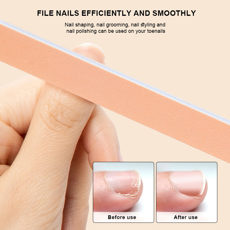 Professional Nail File 100/180 Straight Manicure Tools Sanding Polish Buffer Fingernails Files for Home and Salon Use