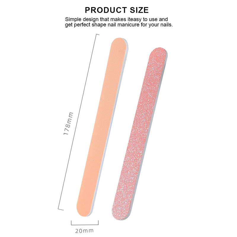 Professional Nail File 100/180 Straight Manicure Tools Sanding Polish Buffer Fingernails Files for Home and Salon Use