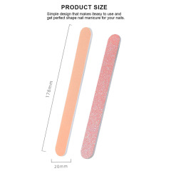 Professional Nail File 100/180 Straight Manicure Tools Sanding Polish Buffer Fingernails Files for Home and Salon Use