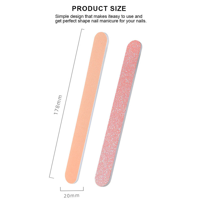 Professional Nail File 100/180 Straight Manicure Tools Sanding Polish Buffer Fingernails Files for Home and Salon Use