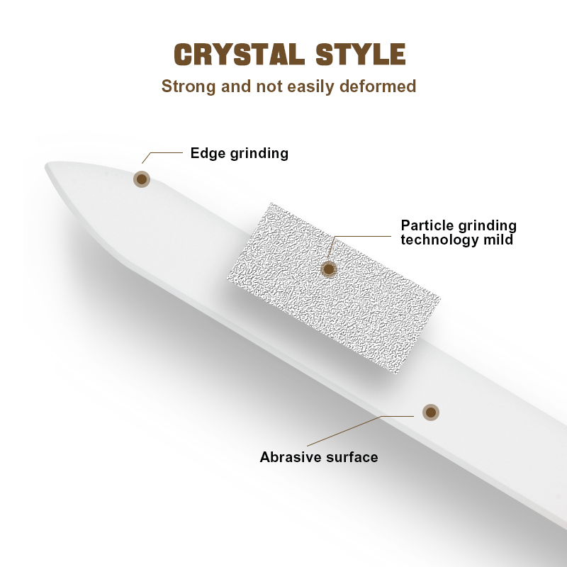 Reusable Etched Glass Crystal Nail File Plastic Handle Salon Manicure Care Tool Washable Double Side Polishing File With Case