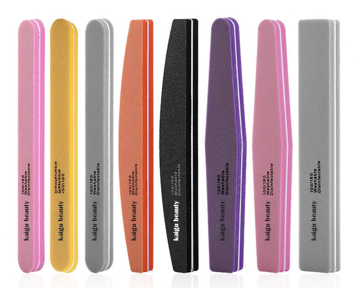 Nail File 100/180 Double-Side Grinding Washable Sponge Beauty Nail File