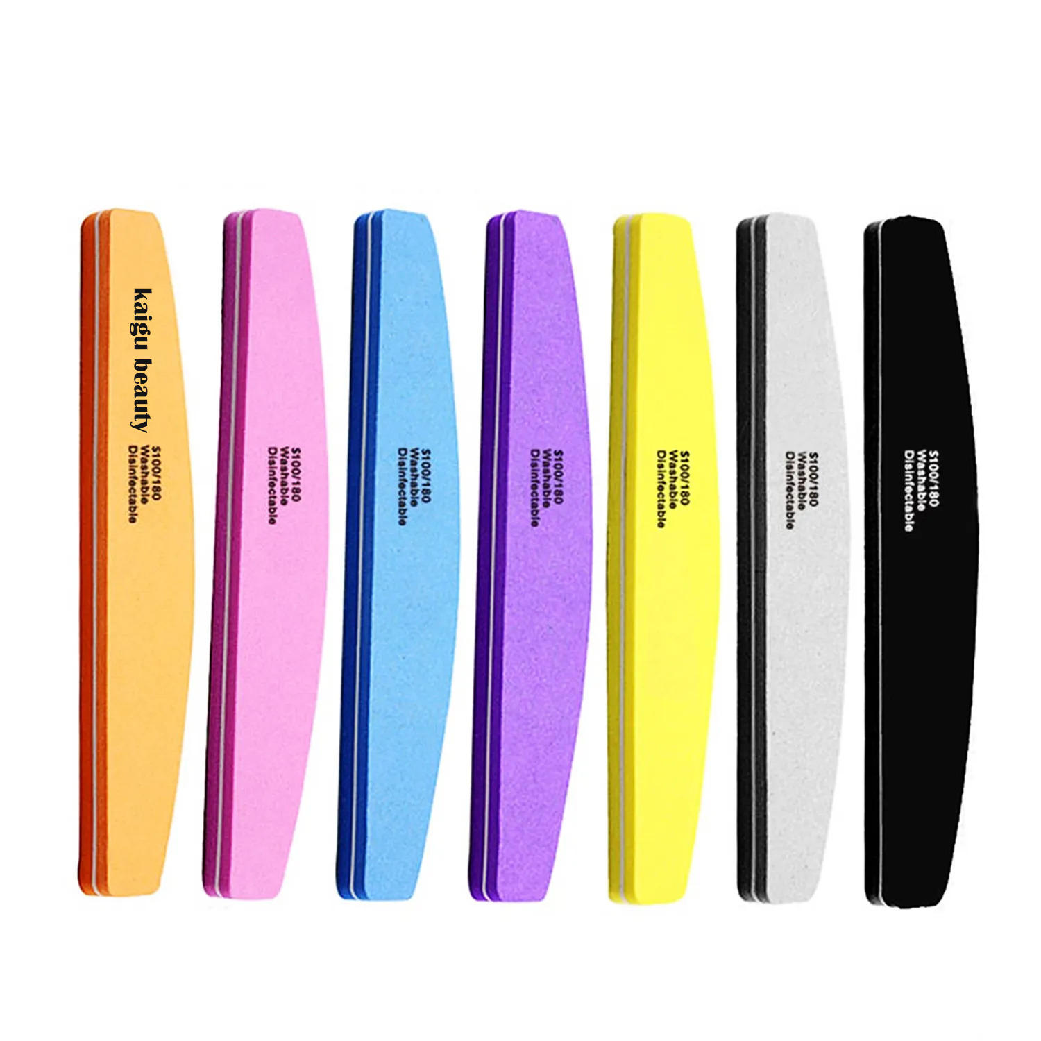 Nail File 100/180 Double-Side Grinding Washable Sponge Beauty Nail File
