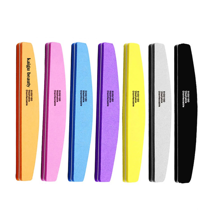 Nail File 100/180 Double-Side Grinding Washable Sponge Beauty Nail File