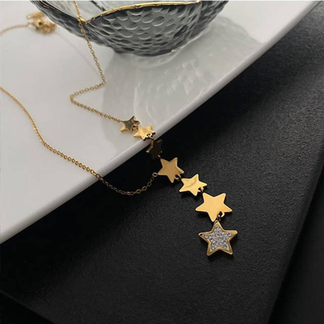 New design stainless steel star necklace