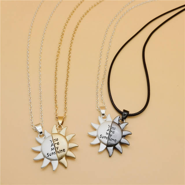 Creative you are my sunshine couple magnetic necklace