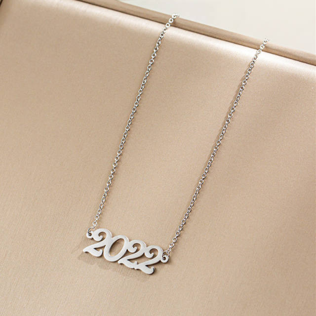 Unique 2022 stainless steel year necklace