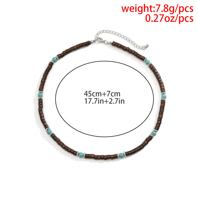 Summer design wood beads choker necklace for men