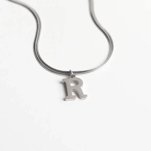 Stainless steel initial letter necklace