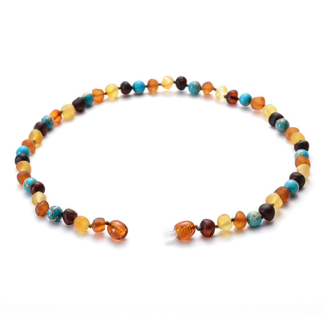 Creative baby teething amber necklace