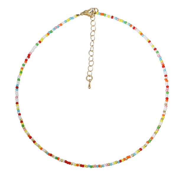 Summer seed beads colorful choker
