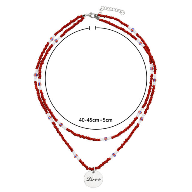 Amazon hot sale color seed beads layer necklace