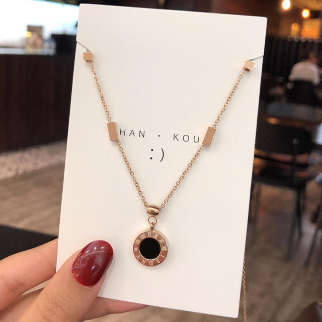 Rose gold color series stainless steel choker necklace