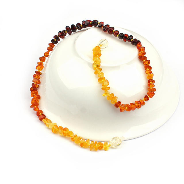 33cm natural amber teething necklace baby gift