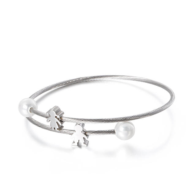 Stainless steel boy and girl bangle