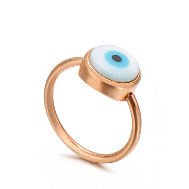 Stainless steel evil eye rings