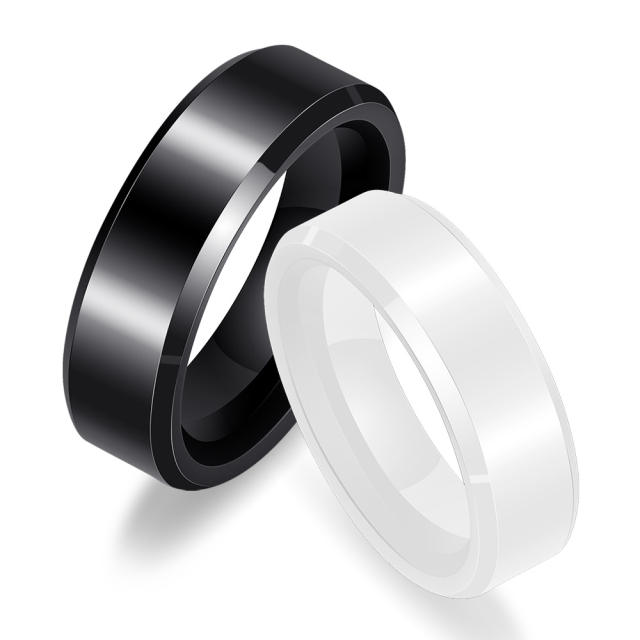 Black white couple rings