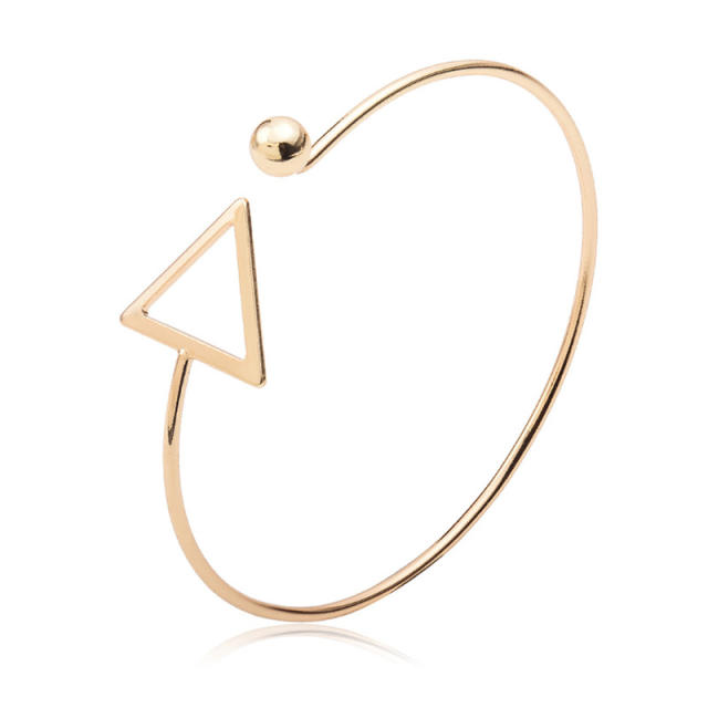 Hollow triangle open bangle