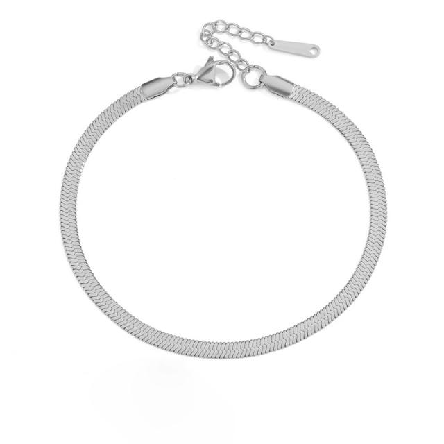 4MM stainless steel snake chain anklet bracelet