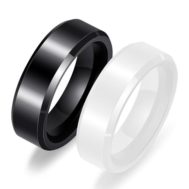 Black white couple rings