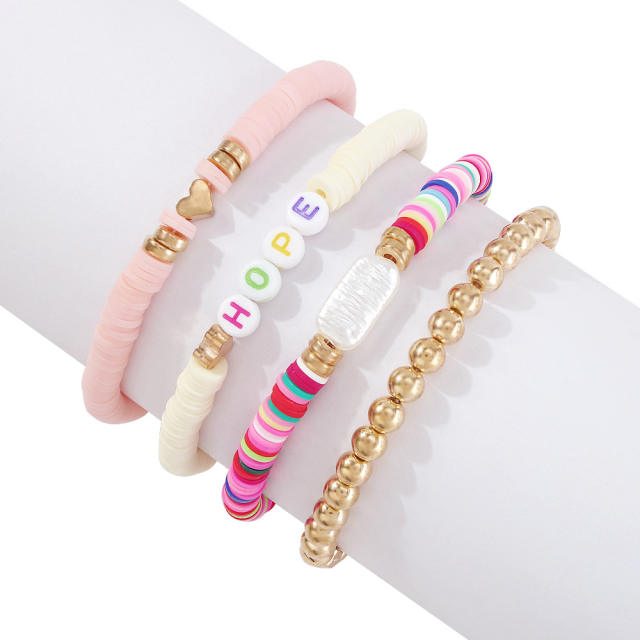 Heishi bracelet set