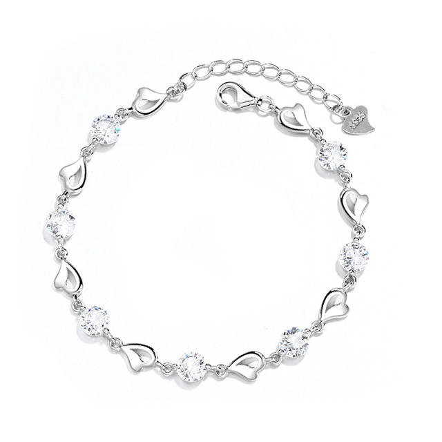 Sterling silve heart chain bracelet