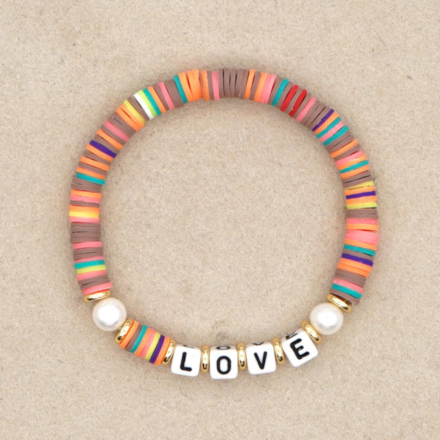 6 MM Heishi bead bracelet with letters