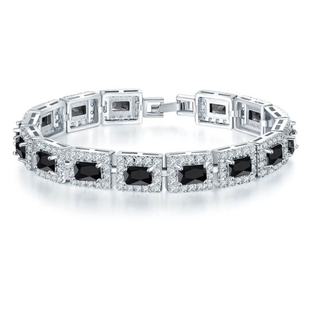 AAA+ cubic zirconia white gold plated bracelet 18 cm