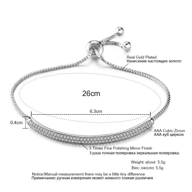 Zircon box chain bracelet