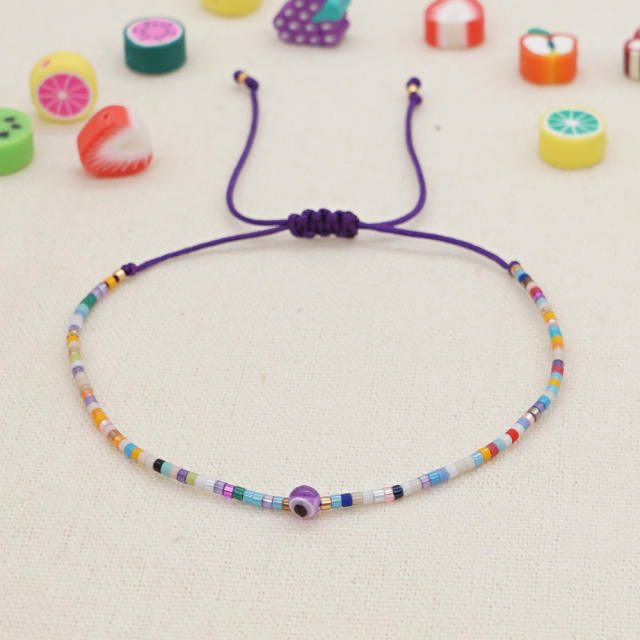 Evil eye miyuki bead bracelet