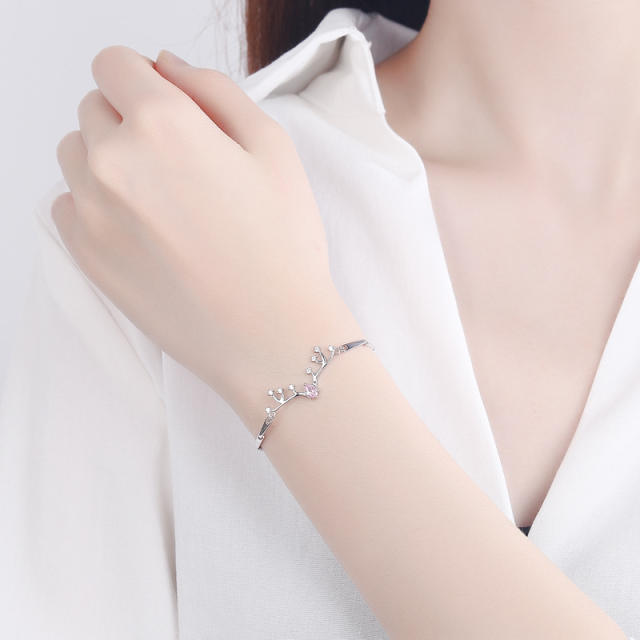 Sterling silver  antler chain bracelet
