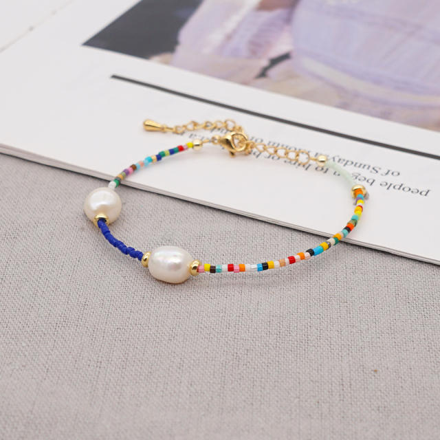 Miyuki bead pearl bracelet