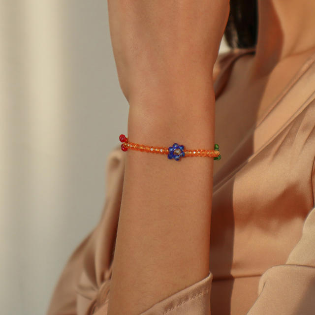 Bead flower bracelet
