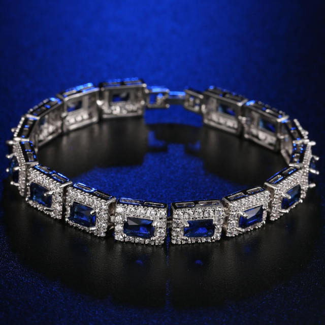 AAA+ cubic zirconia white gold plated bracelet 18 cm