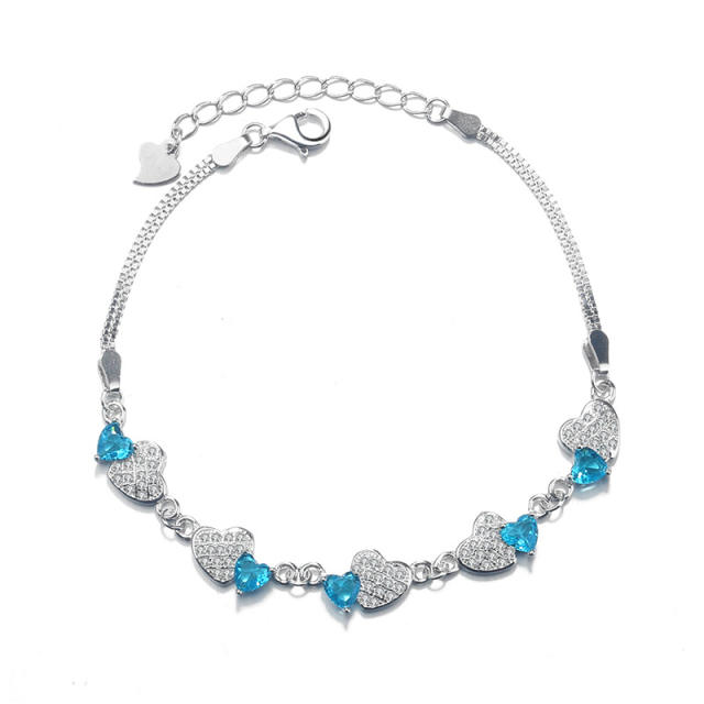 Sterling silve heart chain bracelet