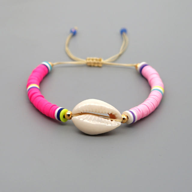 Heishi bracelet with shell