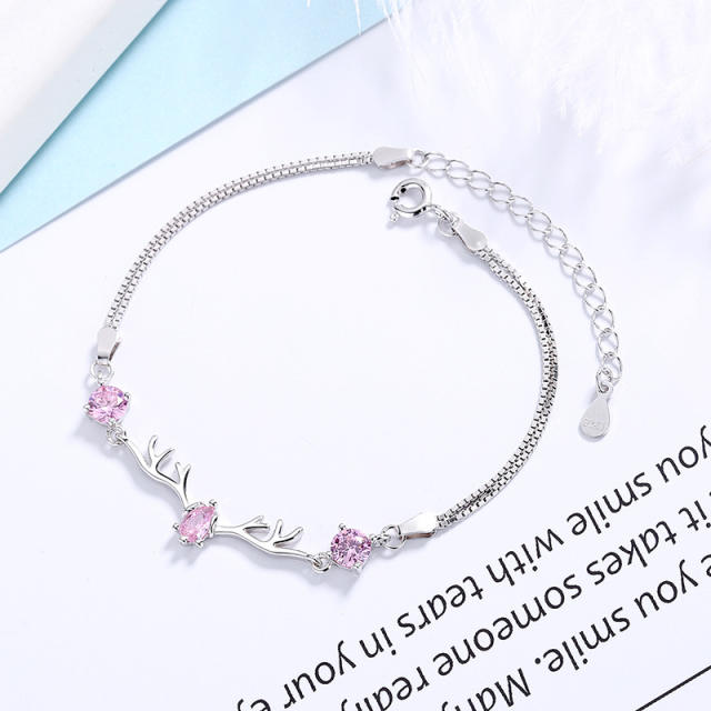 Sterling Silver Antlers chain bracelet