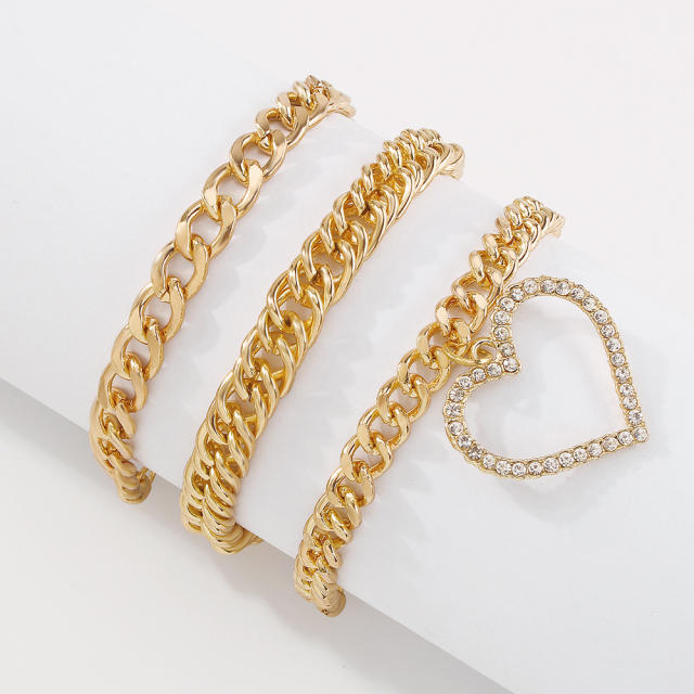 Three layers chain bracelet