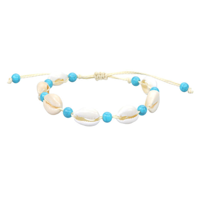 Shell wax string bracelet
