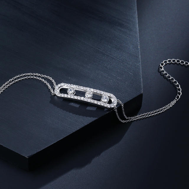 Zircon chain bracelet