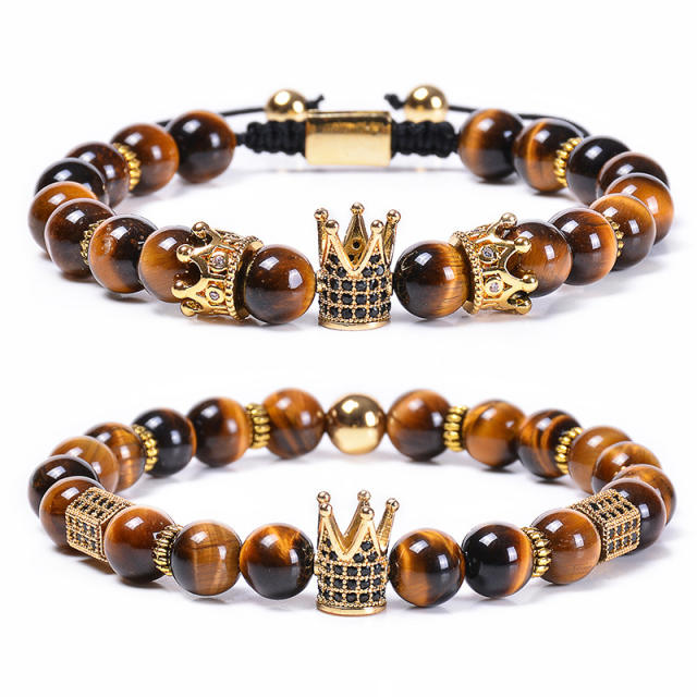 Crown Tigereye bead bracelet
