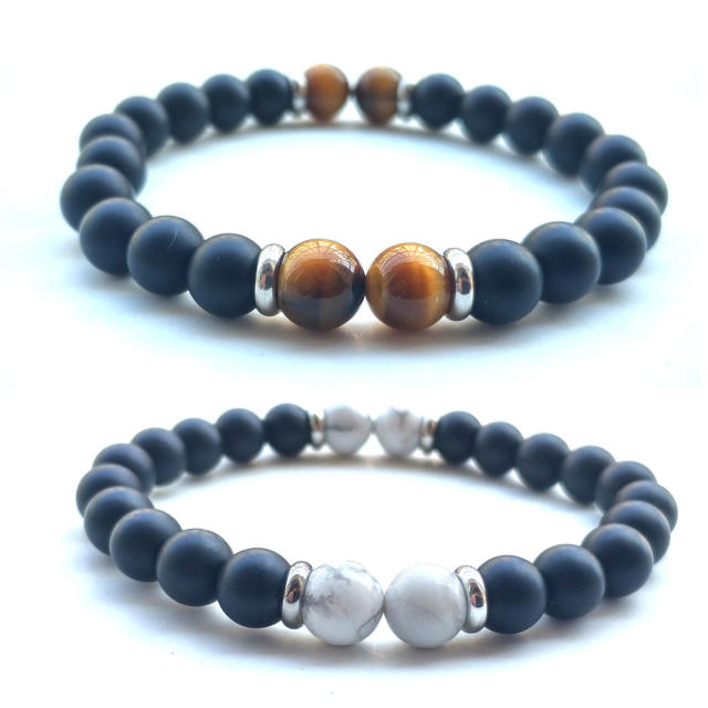 Tigereye turquoise agate beads bracelet