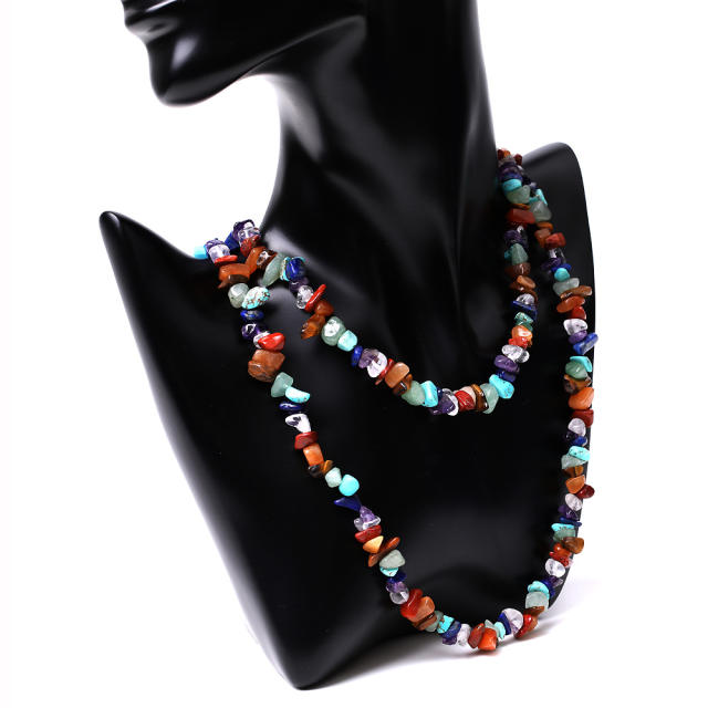 Agate turquoise natural stone chakra bead bracelet