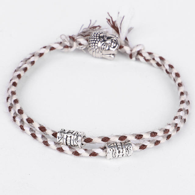 Buddha head braided bracelet