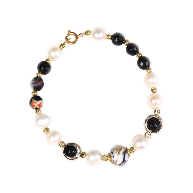 Agate natural pearl bracelet