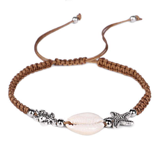 Beach shell braided bracelet